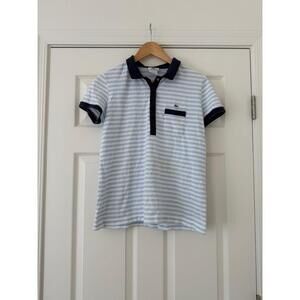 Lacoste Stripe Polo Shirt Womens size 44 small flaw